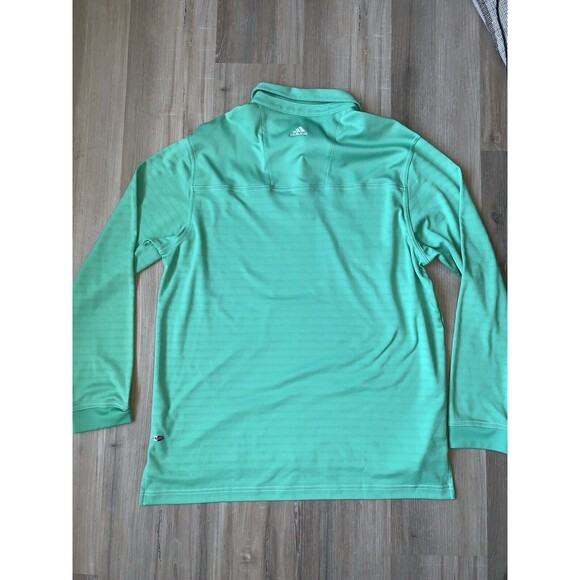 Adidas Climacool Formotion Mens XL Golf Long Sleeve Polo Shirt Lime Green Tennis - Picture 8 of 13